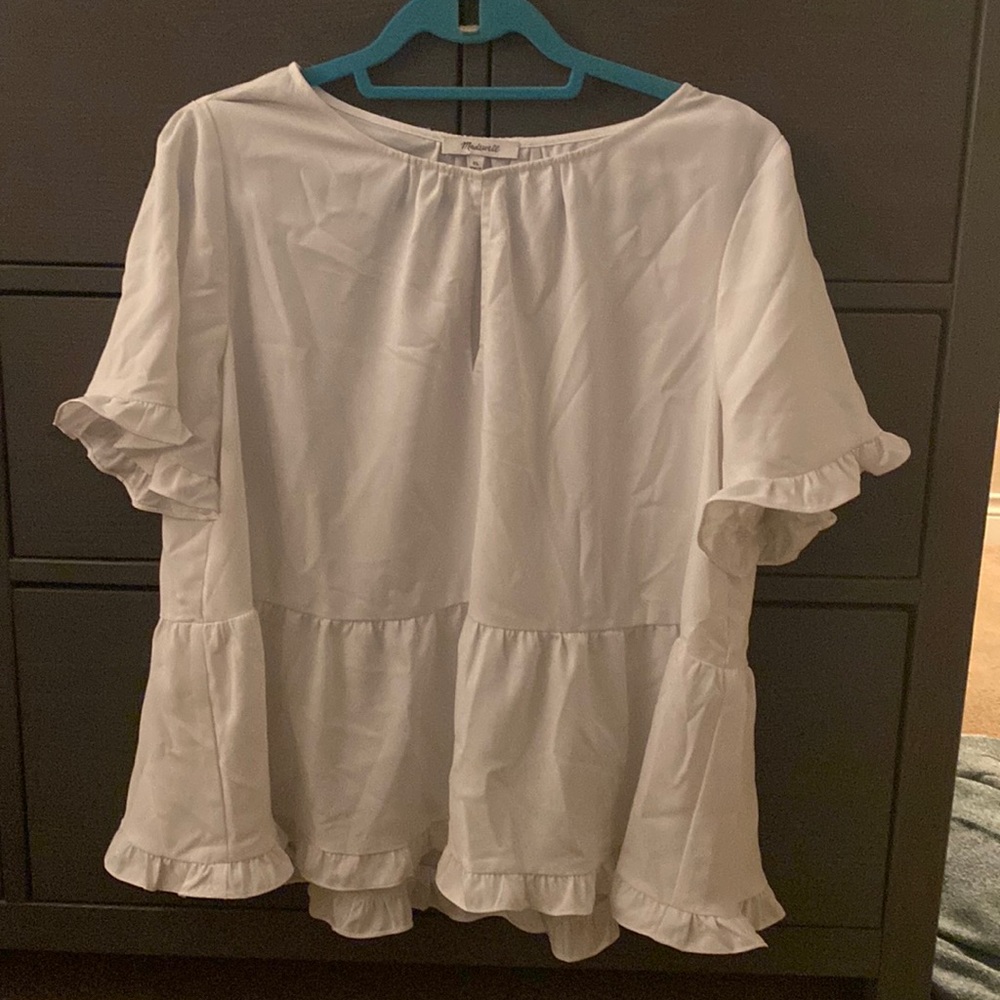 Madewell white peplum top size XL